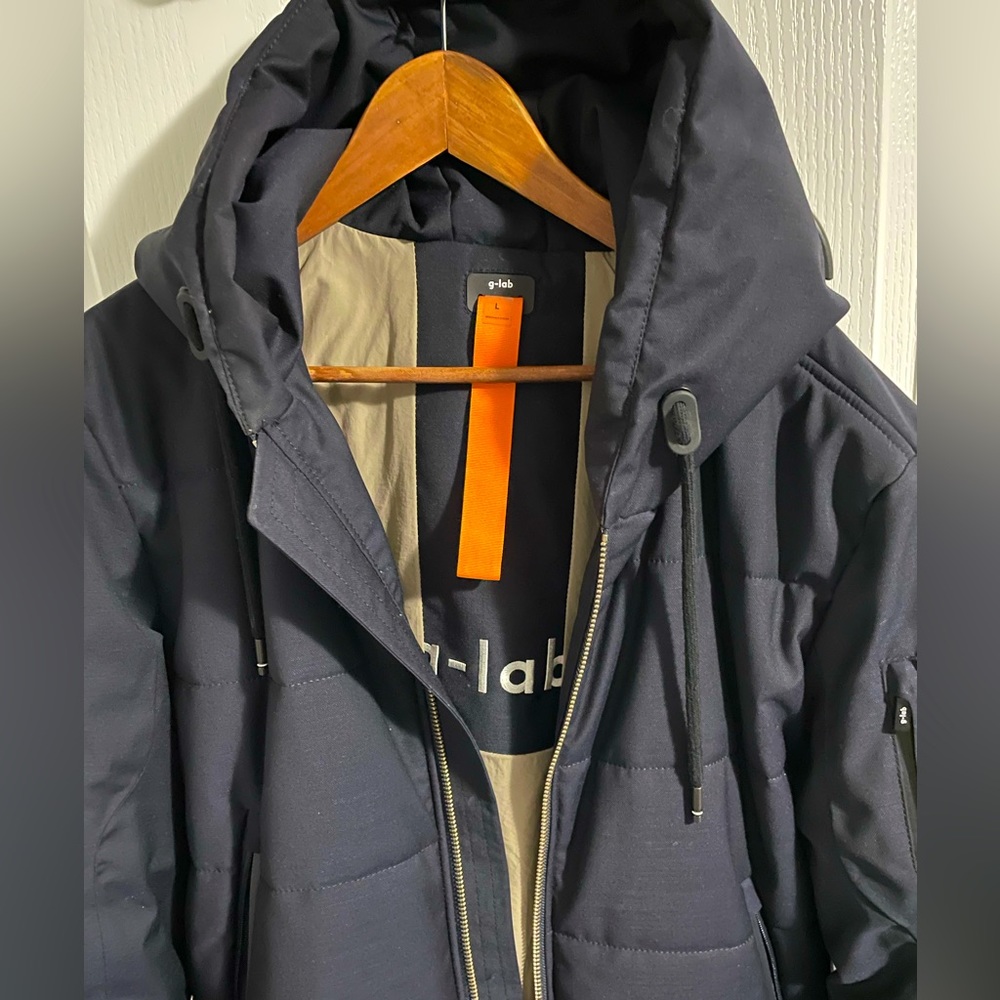 GLab Navy Hooded Bomber Jacket